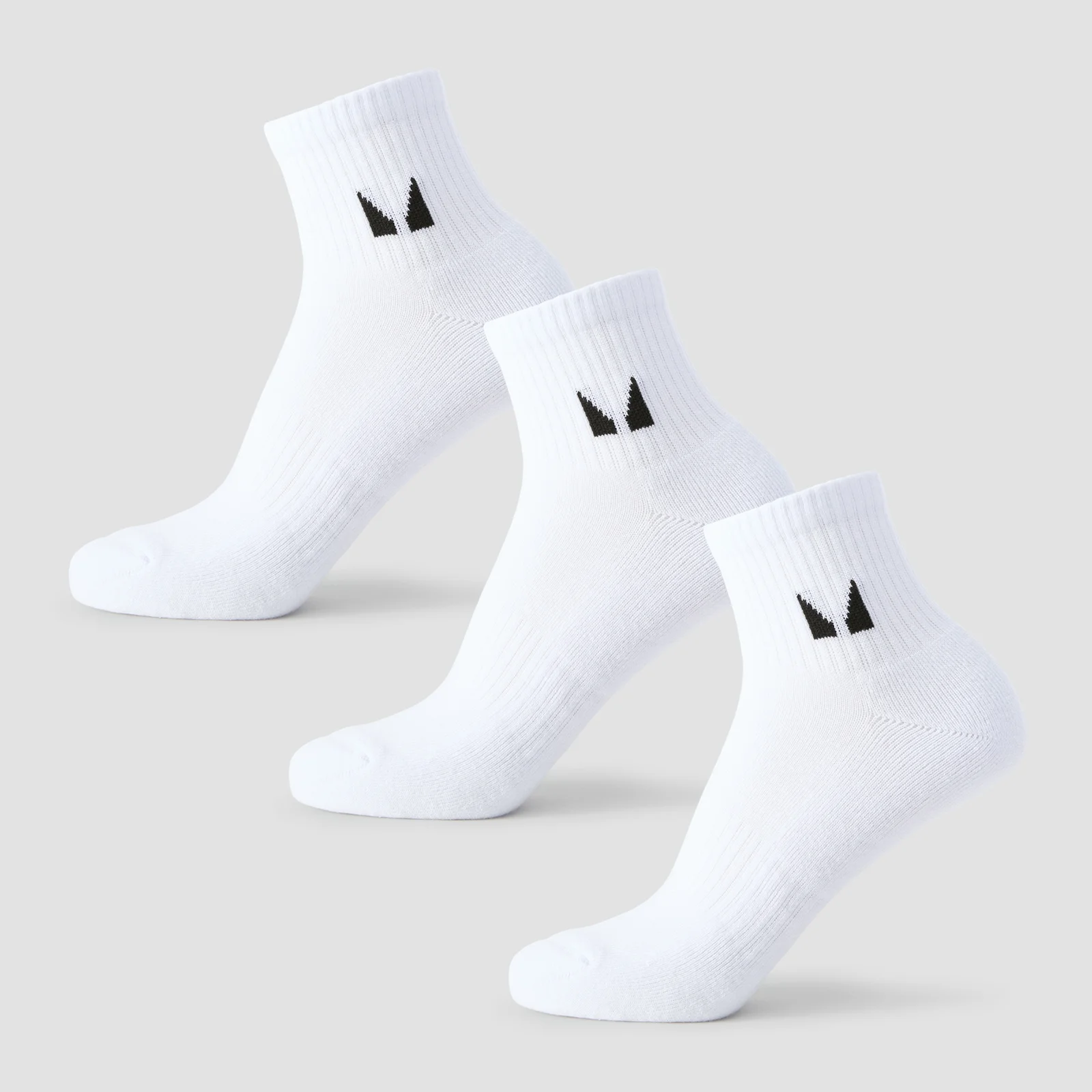 MP Unisex Ankle Socks (3 Pack) - White - UK 6-8 Image 1