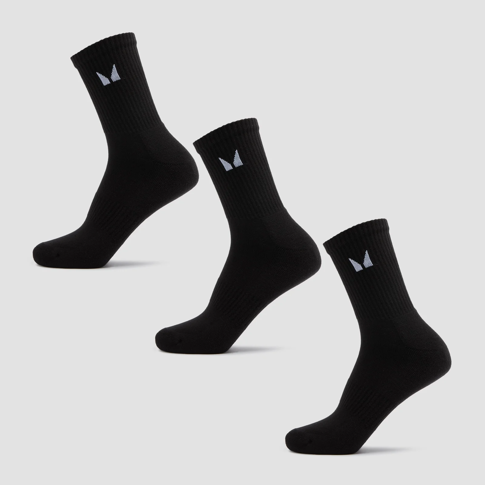 MP Unisex Crew Socks (3 Pack) - Black - UK 6-8 Image 1