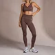 Naisten saumattomat MP Rib -leggingsit – kahvi