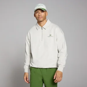 Miesten 1/4-vetoketjulla varustettu kauluksellinen MP Lifestyle -pusero – harmaa merkkeli - Size XS