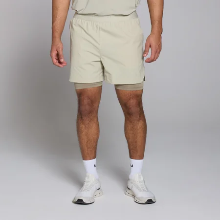 Miesten kuvioidut MP Tempo 2-in-1 -shortsit – suolanharmaat