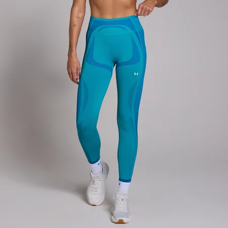 Naisten saumattomat MP Tempo Hybrid -leggingsit – valtameren sininen