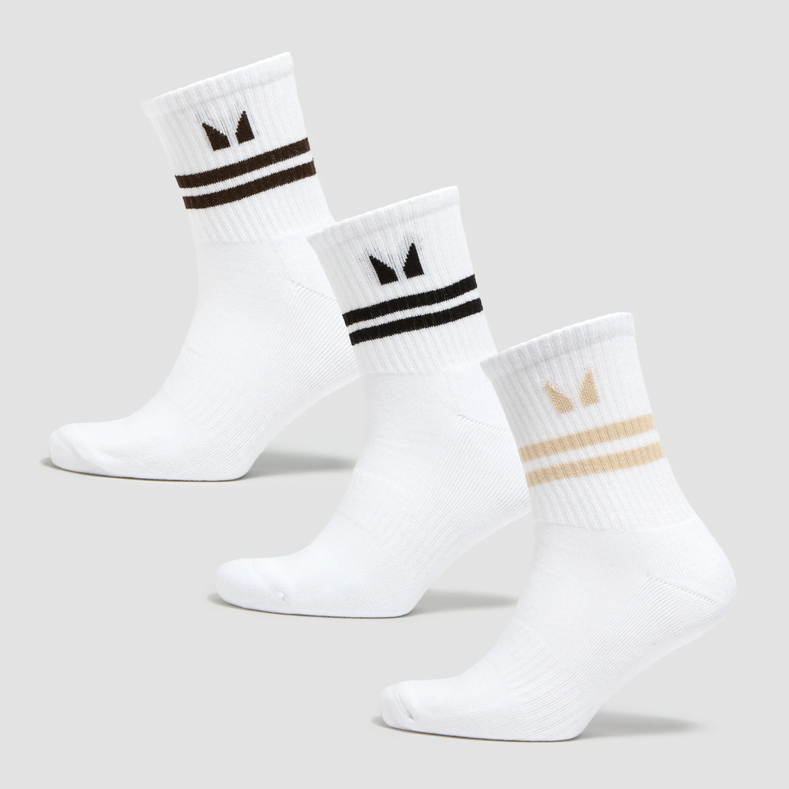 MP Tatiana 3pk Crew Socks - White/Coffee - UK 6-8 Image 1