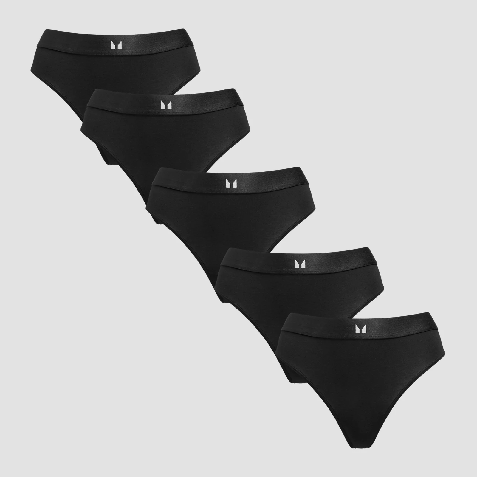 MP Women's Mid Rise Thong (5 Pack) - Black - L Image 1