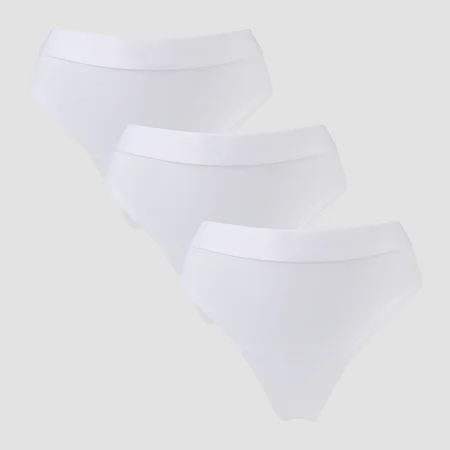Naisten MP Mid Rise -stringit (3 kpl) – Valkoinen