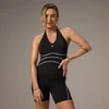 MP X Tatiana halterneck-malliset All-In-One-shortsit kontrasteilla – Musta