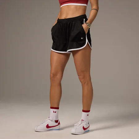 MP X Tatiana verryttelyshortsit kiristysnauhalla ja kontrasteilla – Musta