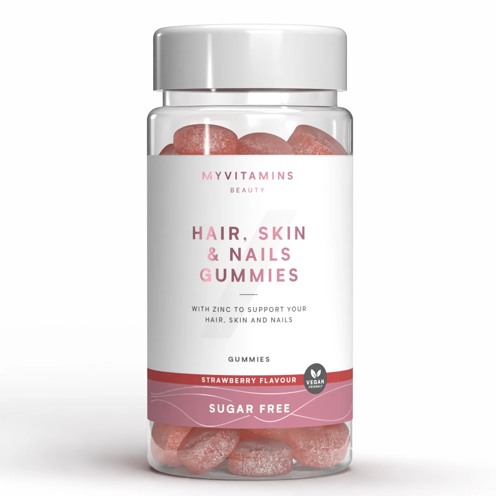 Hair, Skin & Nails Gummies - 60 Gummies - 30annosta - Sugar Free Strawberry Image 1