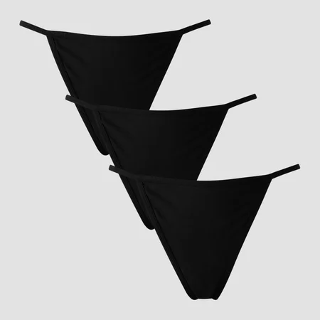 Naisten MP Mid Rise -G-stringit (3 kpl) – Musta