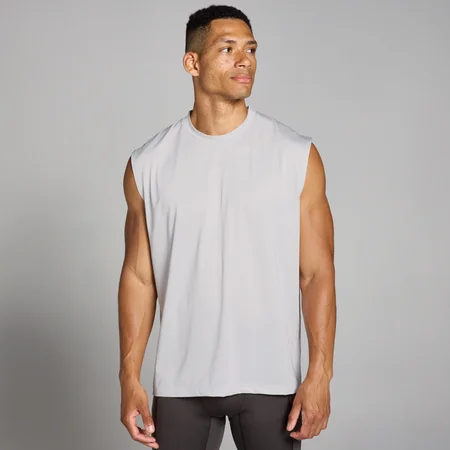 Miesten ylimitoitettu MP Tempo -treenitoppi mesh-kankaalla – Soft Grey