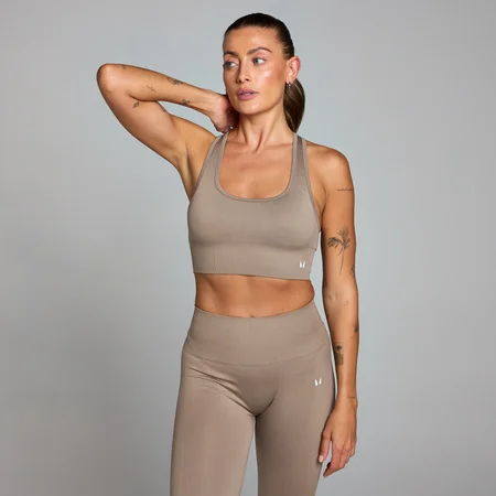 Naisten saumattomat MP Shape -urheilurintaliivit – Light Taupe