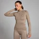 Naisten saumaton MP Shape -takki vetoketjulla – Light Taupe