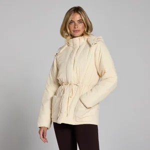 Naisten lyhyt MP-takki säädettävällä vyötäröllä - Soft Cream - Size S
