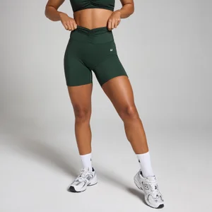 Naisten MP Tempo -shortsit rypytetyllä etukappaleella - Dark Emerald - Size XS