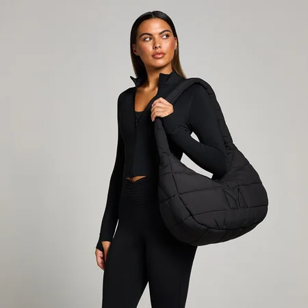 Topattu MP-olkalaukku - Musta