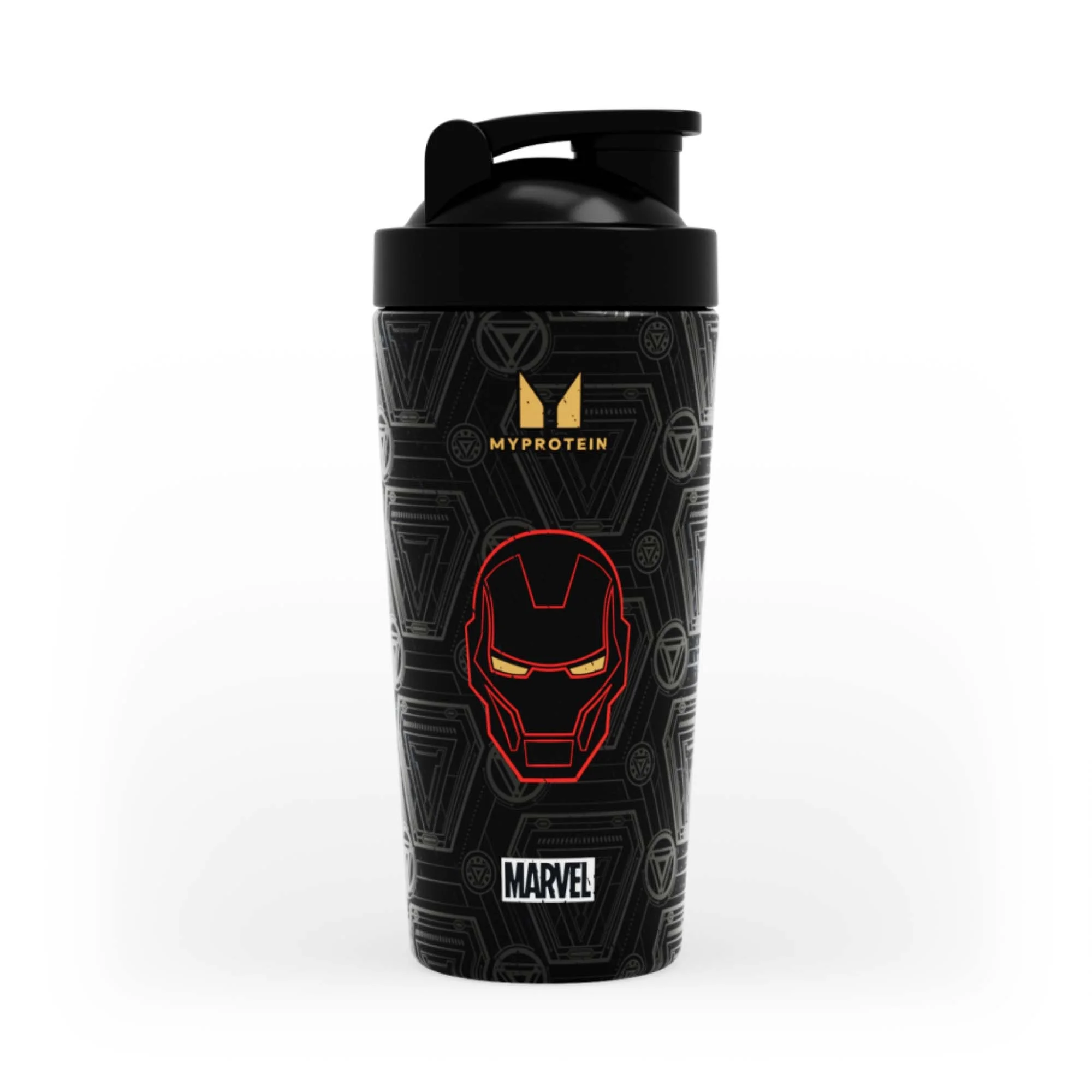 Kierrätysmetallista valmistettu Myprotein Iron Man -juomasekoitin – Musta Image 1