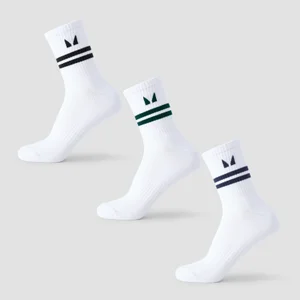 MP Stripe Retro Crew -sukat (3 paria) - musta/Dark Emerald/Dark Saphire - Size UK 2-5