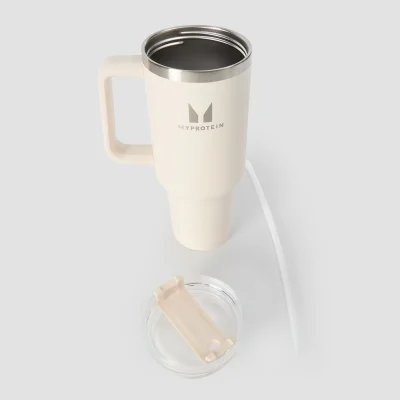 Myprotein Metallinen Sivukahvallinen Pillipullo 1200ml - Luonnonvalkoinen Image 6