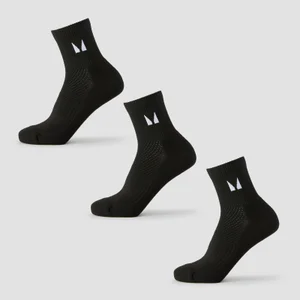 Nilkkapituiset MP-juoksusukat (3 paria) – musta - Size UK 9-11