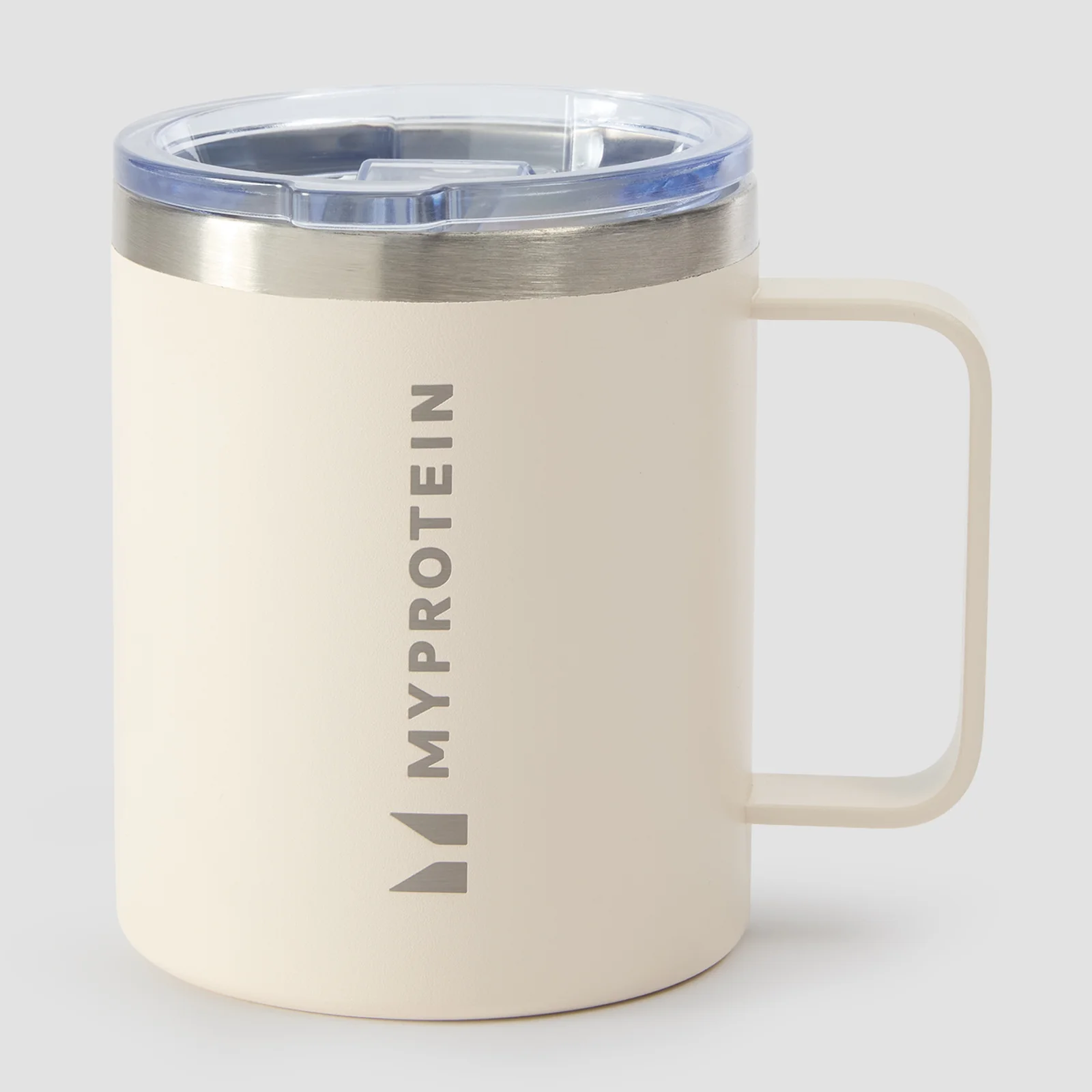 Kierrätysmetallinen Myprotein-kahvimuki, 350 ml – luonnollisen kermanvalkoinen Image 1