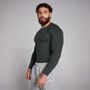 Lihaksia korostava miesten pitkähihainen joustinneuloksinen MP Origin -toppi – Haaleanmusta