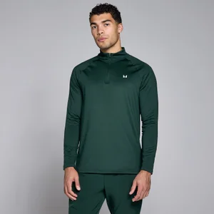 Miesten MP-treenipaita 1/4-vetoketjulla – tumman smaragdinvihreä - Size M