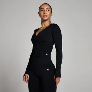 MP Naisten Tempo Saumaton Cropped Takki - Musta - Size S