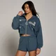 MP Naisten Move Club Graphic Kevyt Loopback Vetoketjuhuppari - Faded Blue