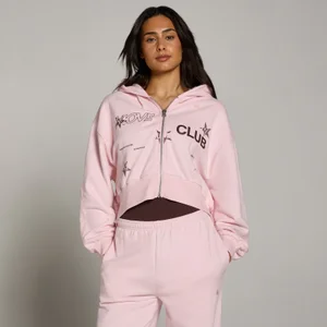 MP Naisten Move Club Graafinen Kevyt Loopback Vetoketjullinen Huppari - Blush - Size L
