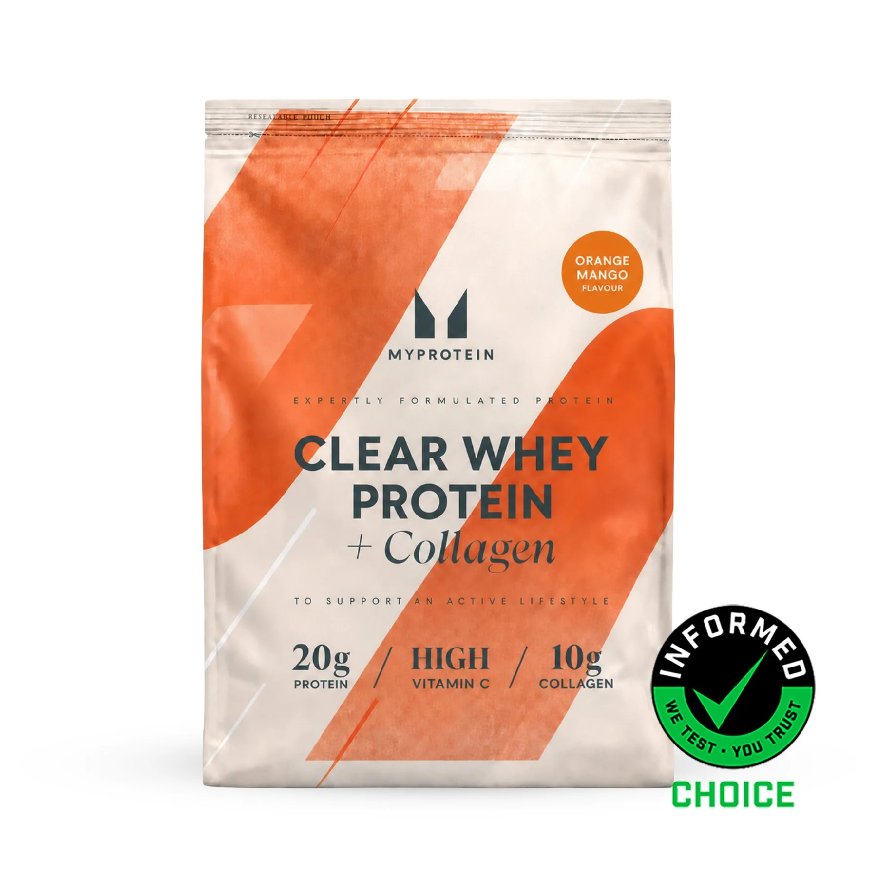 Clear Protein | Whey & Collagen - 1KG - 40annosta - Orange Mango Image 1