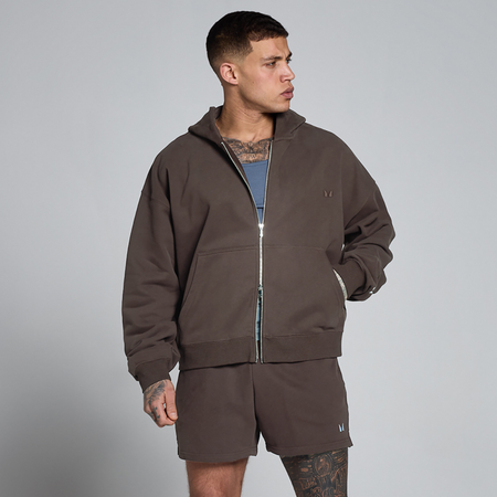 MP miesten Lift oversized loopback-huppari kaksisuuntaisella vetoketjulla - suklaa