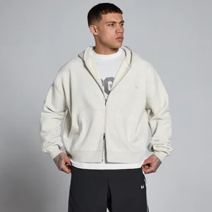 MP miesten Lift oversized loopback-huppari kaksisuuntaisella vetoketjulla - kermainen harmaankirjava - Size XXL