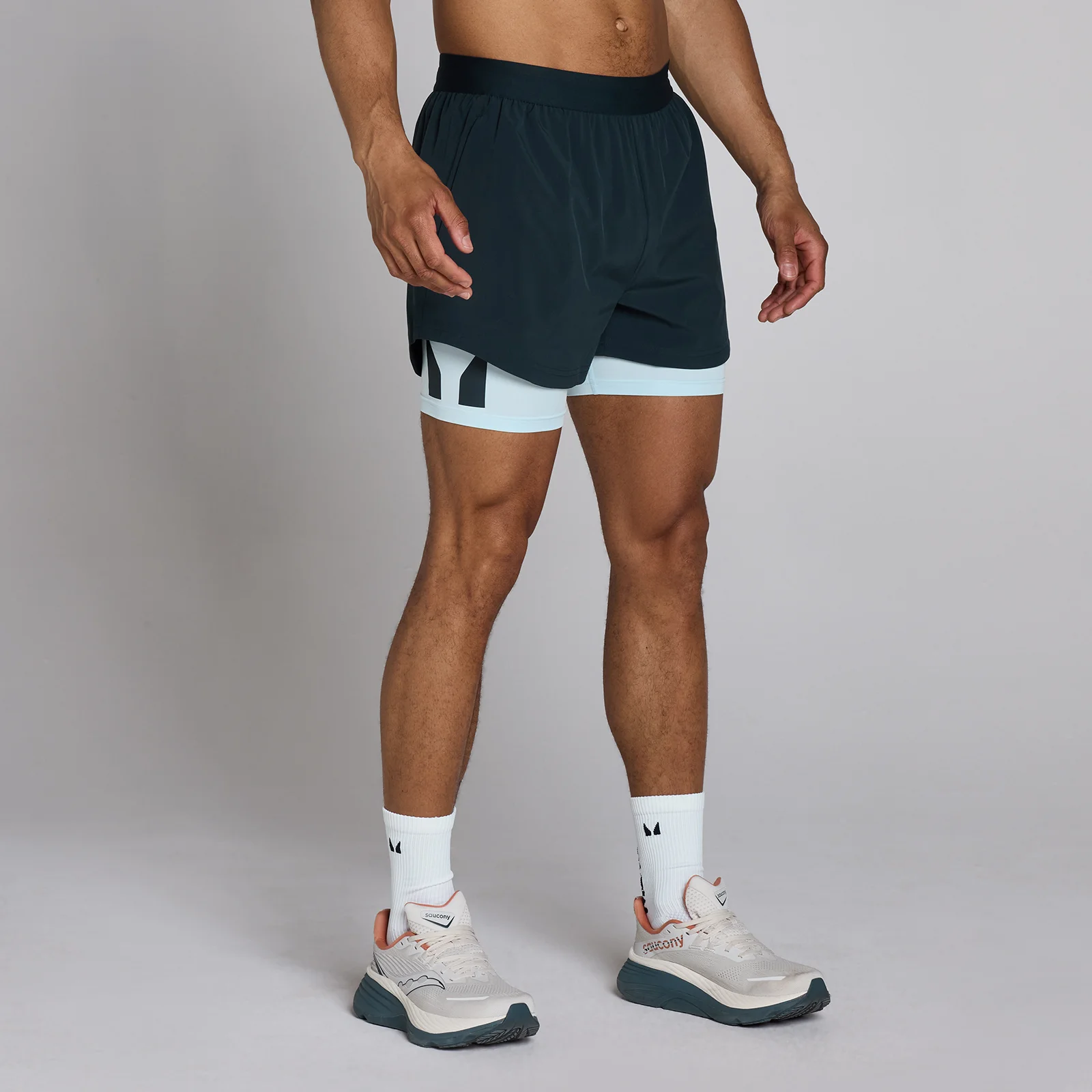 MP miesten Hybrid 5" 2-in-1 shortsit - Haalistunut sininen - XS Image 1