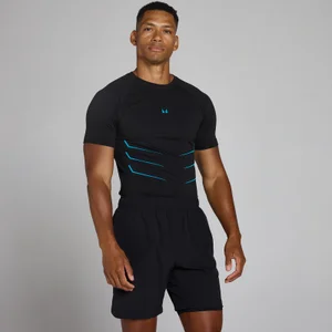 Lift Muscle Fit Saumaton T-paita - Pesty Musta/Power Blue - Size M