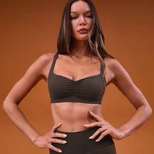 MP Women's Tempo Scrunch Minimal Sports Bra - Kaakao - Size XS