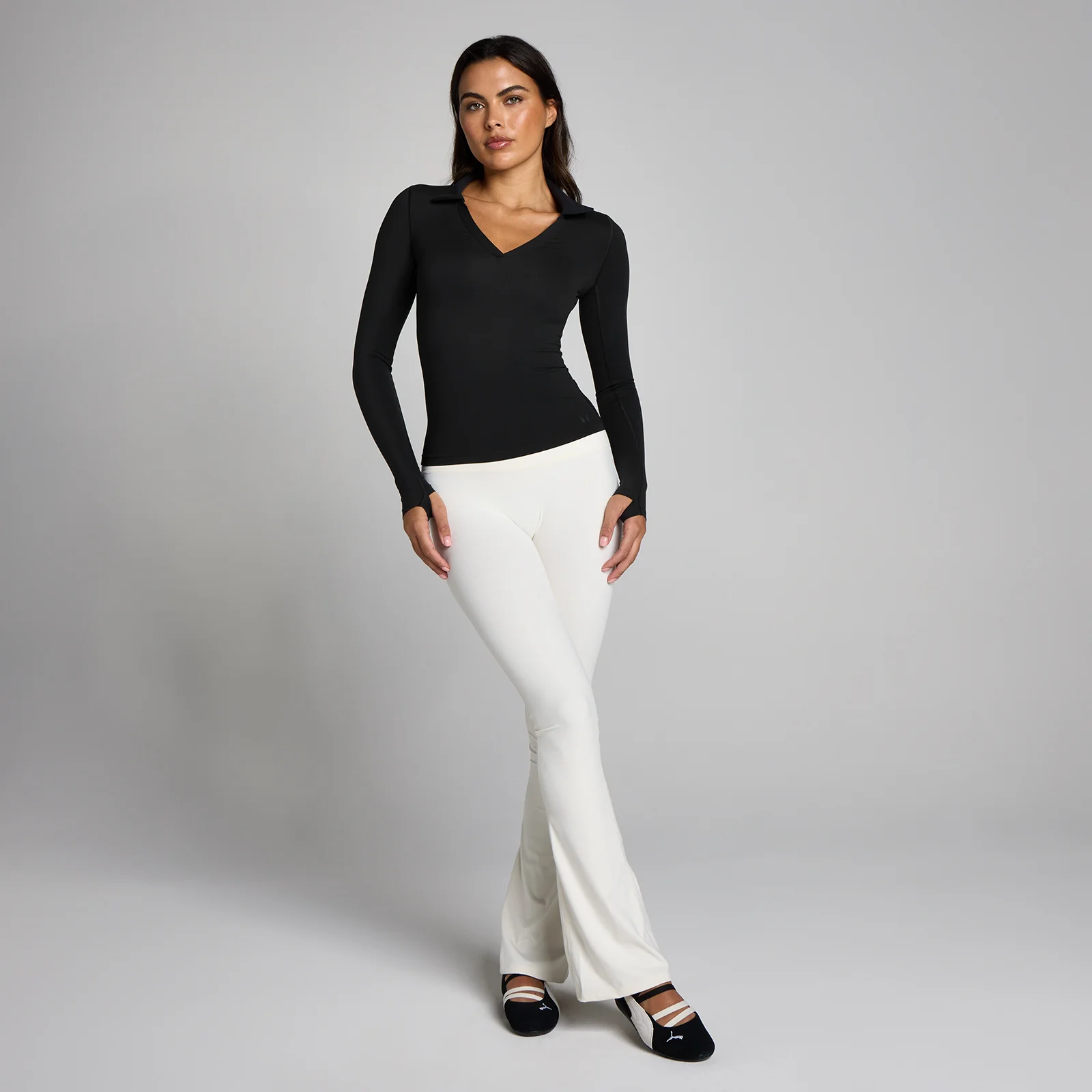 MP Naisten Tempo Long Sleeve Collared Top - Musta - M Image 3