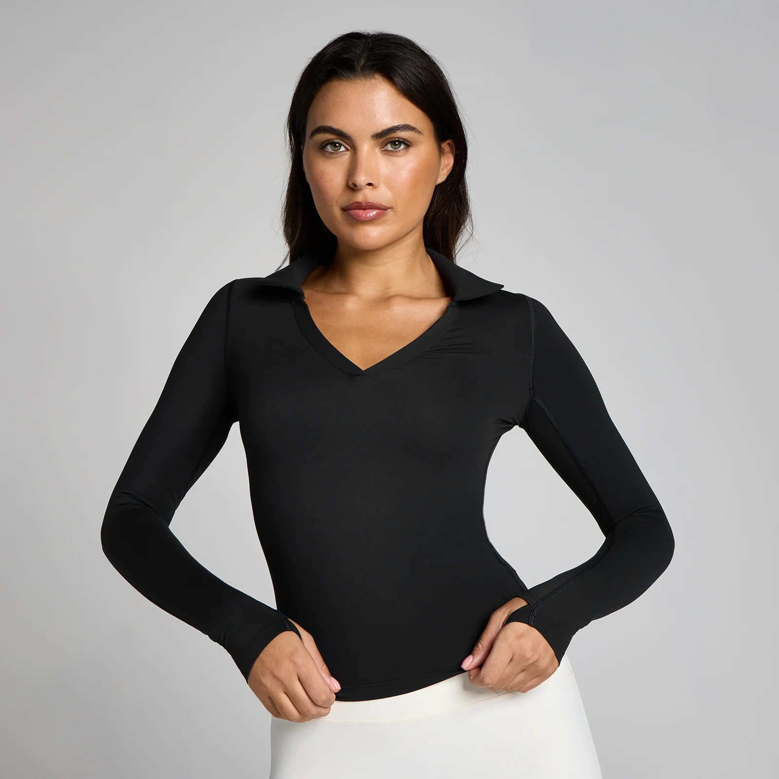 MP Naisten Tempo Long Sleeve Collared Top - Musta - M Image 1