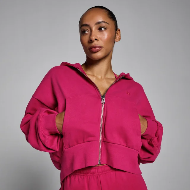 MP Women's Lifestyle vetoketjullinen huppari - Tumma marjanpunainen