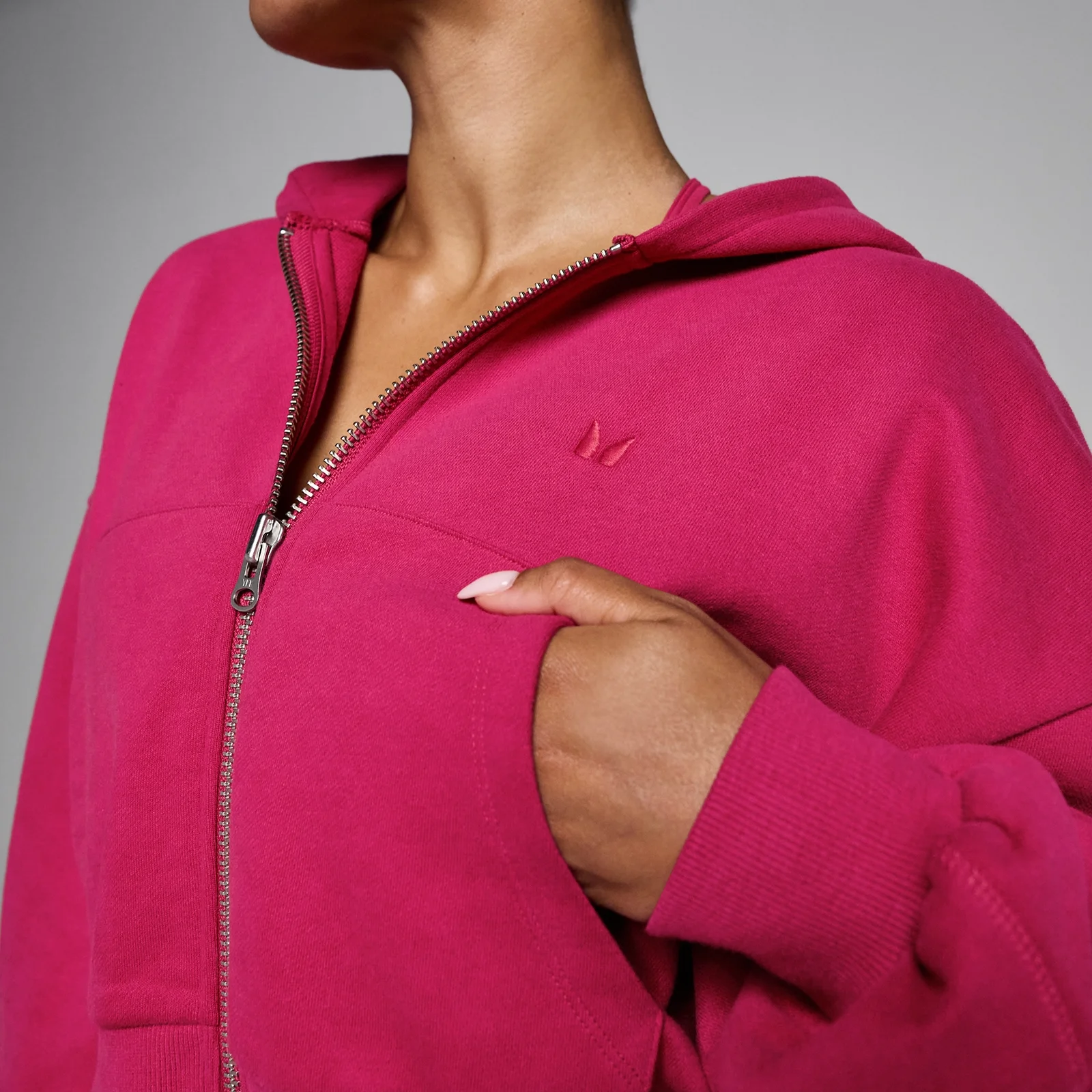 MP Women's Lifestyle vetoketjullinen huppari - Tumma marjanpunainen - S Image 4