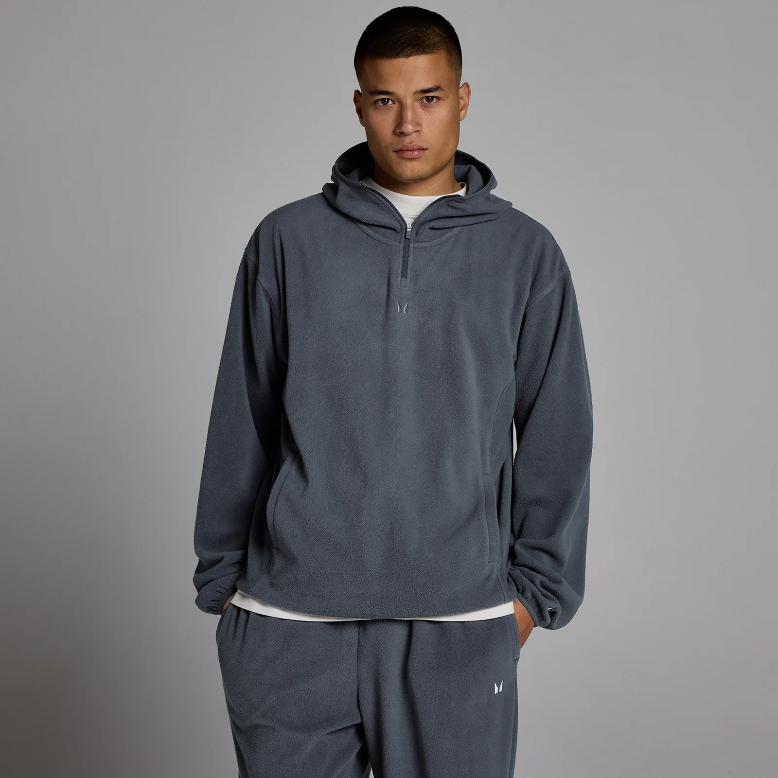 MP Miesten Fleece 1/4-Vetoketju Huppari - Graniitti - M Image 1