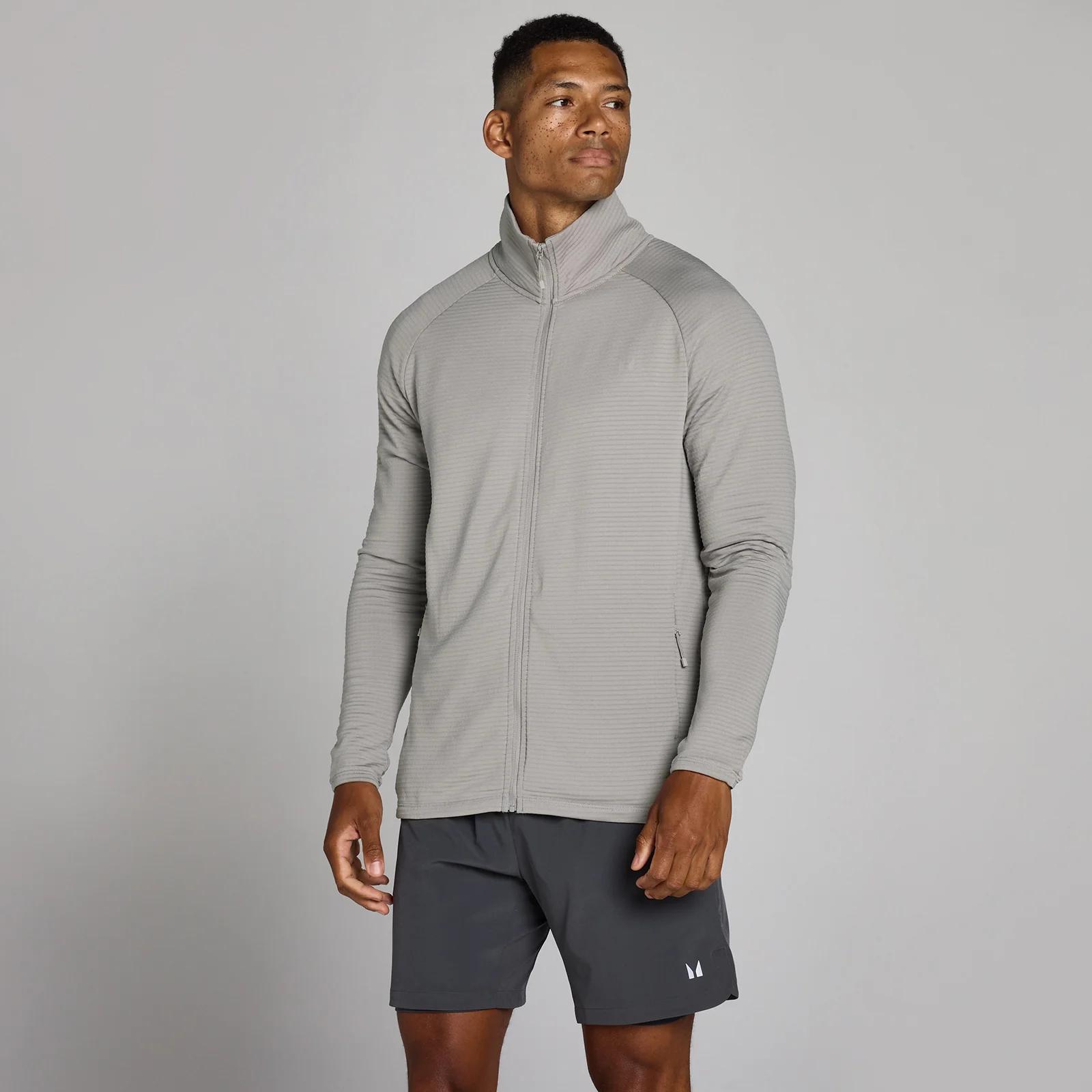 MP Miesten Training Ultra Gridded Vetoketjullinen - Chalk Grey - XS Image 1