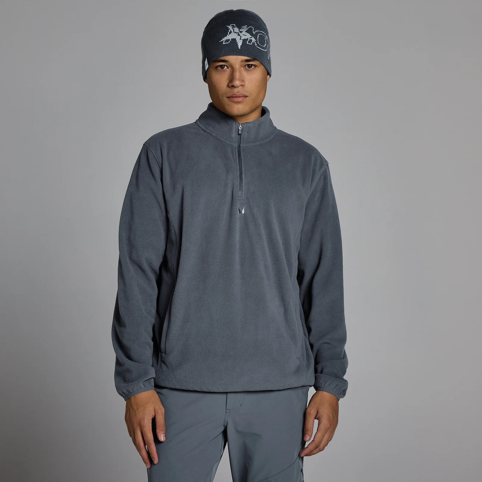 MP Miesten Fleece 1/4 Vetoketju - Graniitti - M Image 1