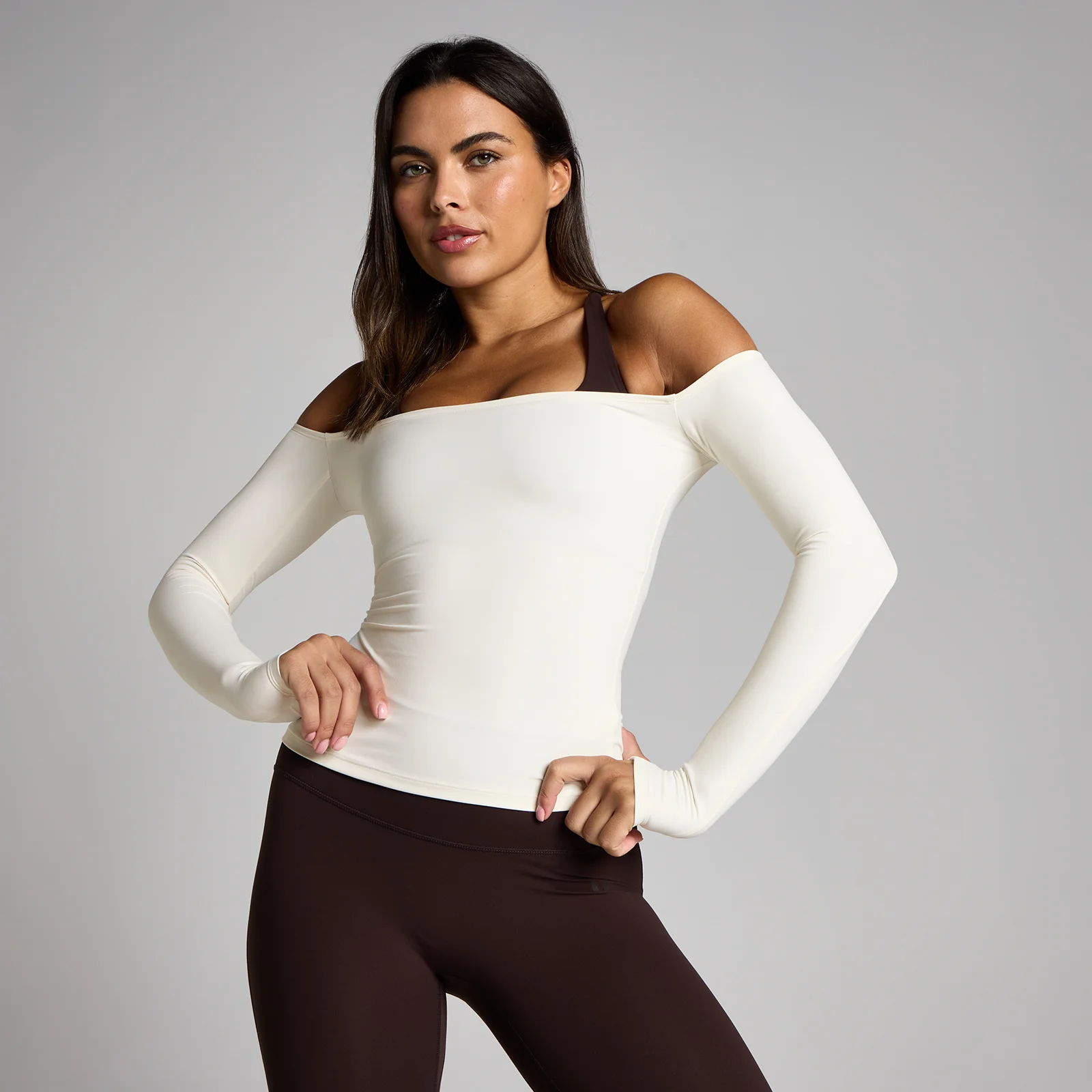 MP Naisten Tempo Off The Shoulder LS Top - Vanilja - XS Image 1