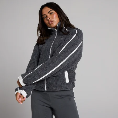 MP Naisten Fleece Binding Vetoketjutakki - Robust Grey