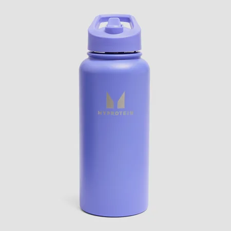 Myprotein Recycled Metal Flip Straw Bottle 1L - Voimakas indigo