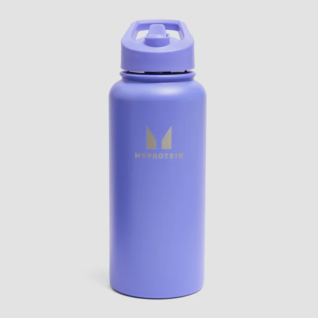 Myprotein Recycled Metal Flip Straw Bottle 1L - Voimakas indigo