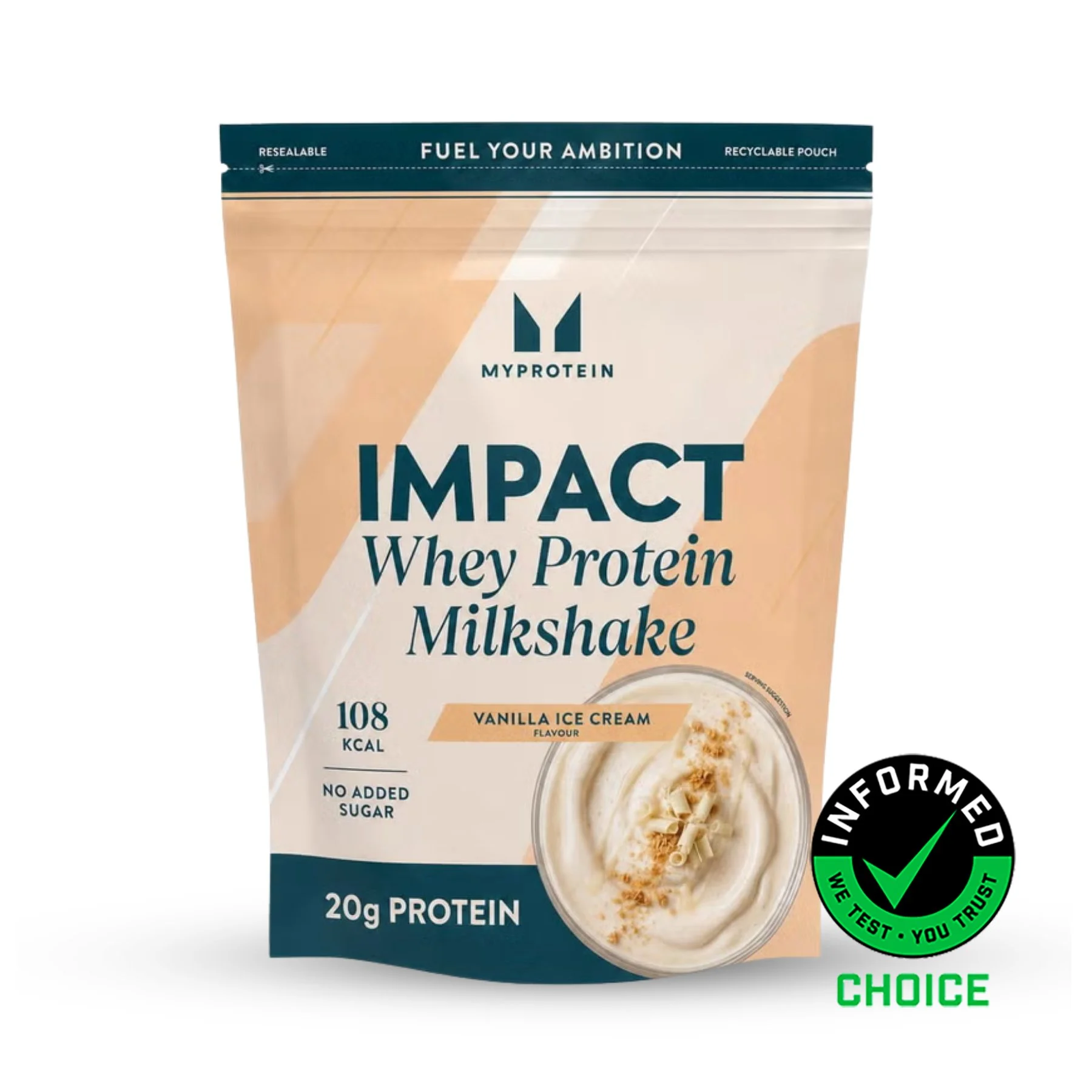 Impact Whey Proteiini - 435G - 15annosta - Vanilla Ice Cream (Milkshake) Image 1