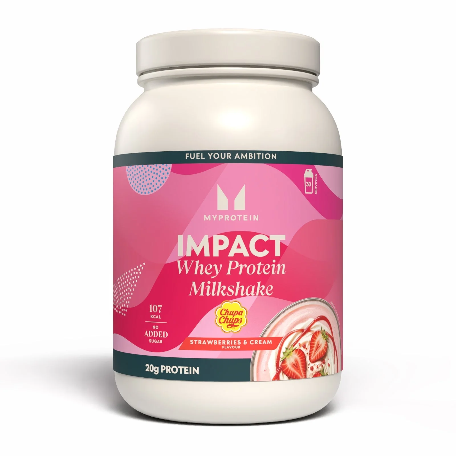Impact Heraproteiini Pirtelö – Chupa Chups® - 870G - 30annosta - Strawberries & Cream Image 1