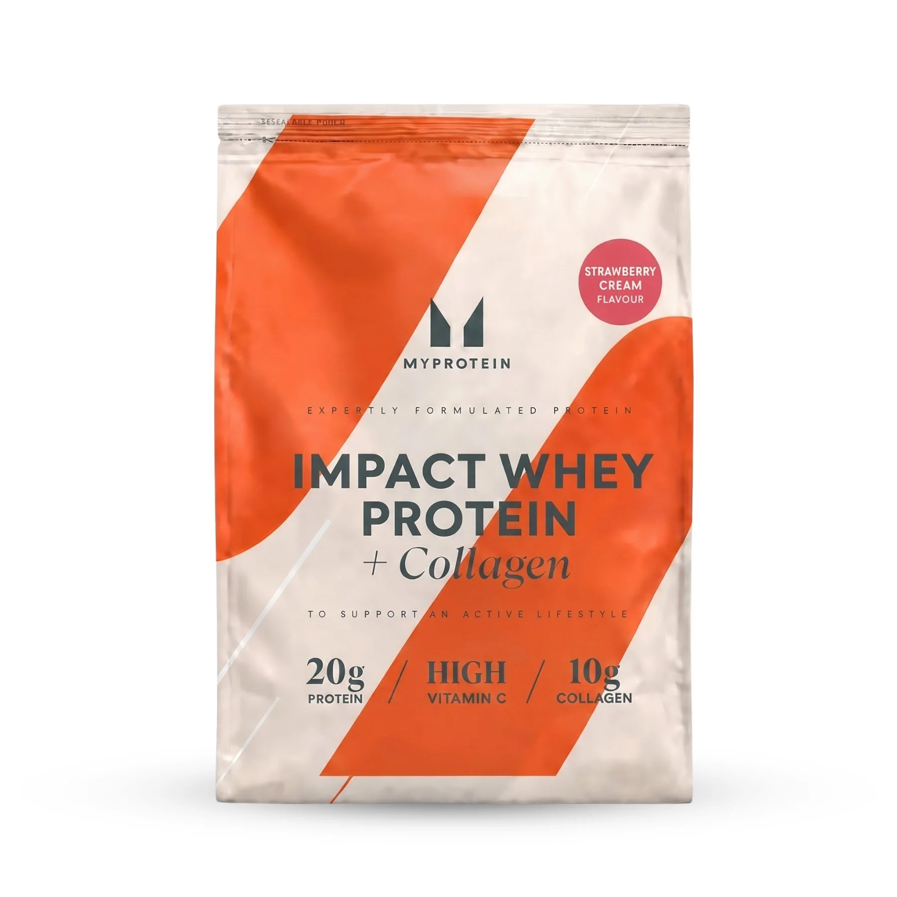 Impact Whey Proteiini - 2160g - 90annosta - Strawberry Cream (+Collagen) Image 1