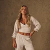 MP Women's X Tatiana Soft Touch Tie Side Long Sleeve Top - Kauranvärinen